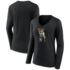 Boston Celtics Women's Alternate Logo V-Neck Long Sleeve T-Shirt - Black shop
