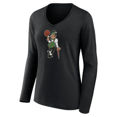 Boston Celtics Women's Alternate Logo V-Neck Long Sleeve T-Shirt - Black shop