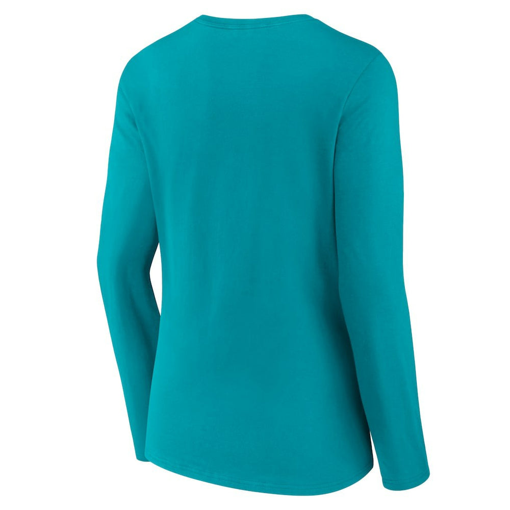 Charlotte Hornets Women's Alternate Logo V-Neck Long Sleeve T-Shirt - Aqua outlet