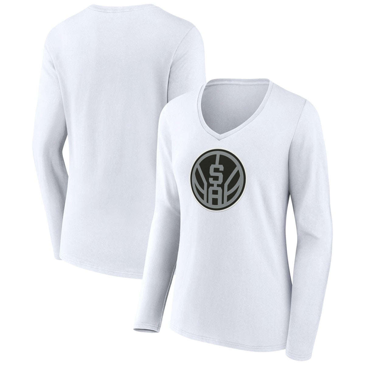San Antonio Spurs Women's Alternate Logo V-Neck Long Sleeve T-Shirt - White online