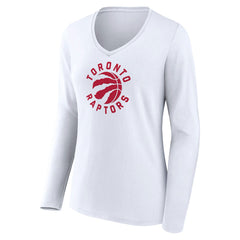 Toronto Raptors Women's Alternate Logo V-Neck Long Sleeve T-Shirt - White outlet