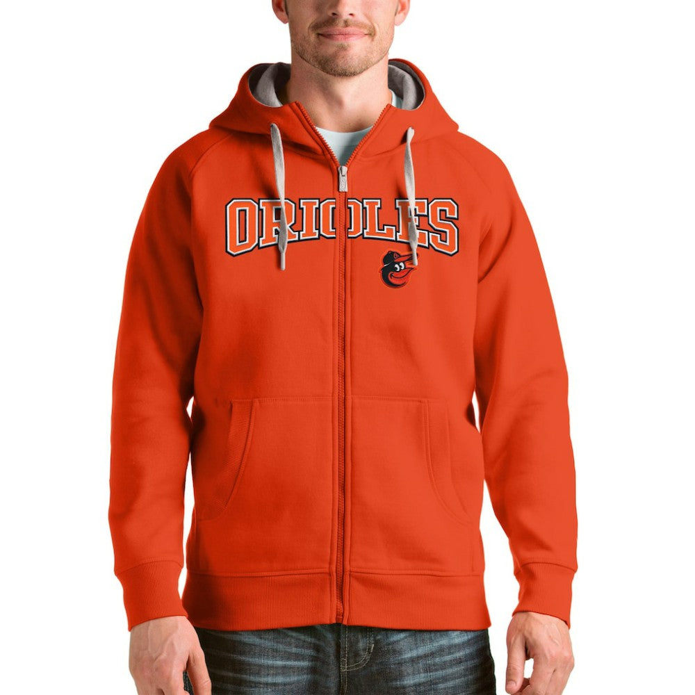 Baltimore Orioles Antigua Team Logo Victory Full-Zip Hoodie - Orange