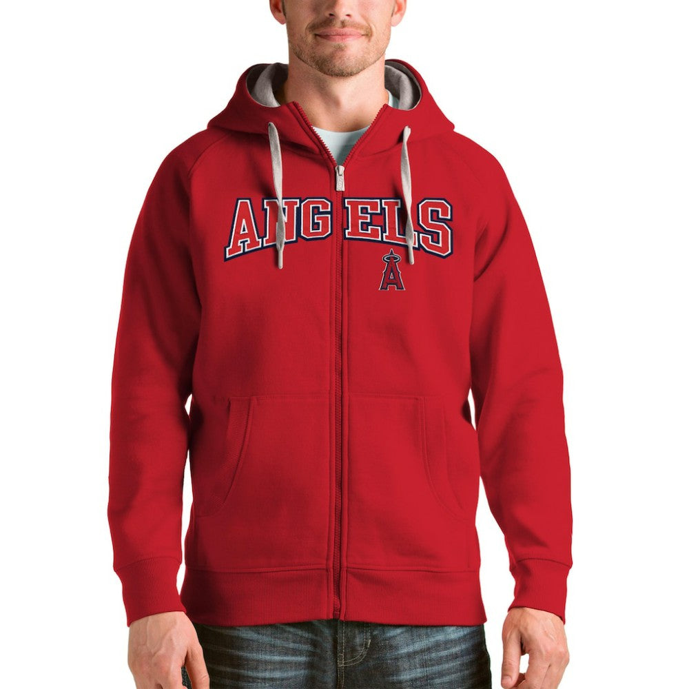 Los Angeles Angels Antigua Team Logo Victory Full-Zip Hoodie - Red