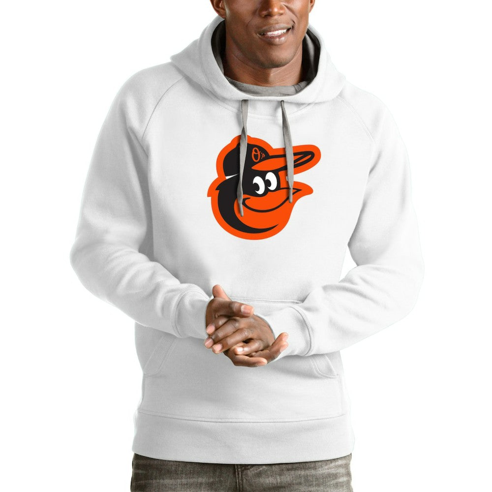 Baltimore Orioles Antigua Victory Pullover Team Logo Hoodie - White