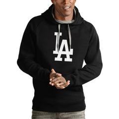 Los Angeles Dodgers Antigua Victory Pullover Team Logo Hoodie - Black