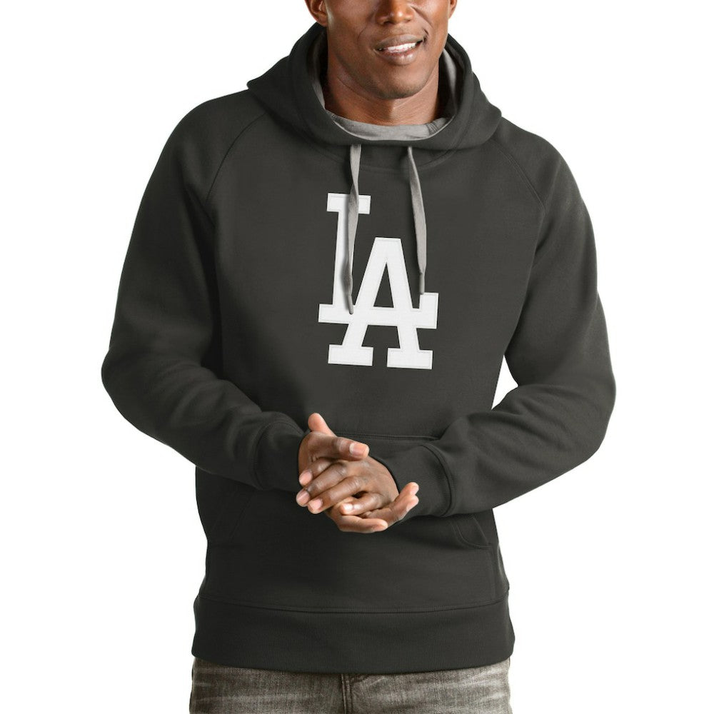 Los Angeles Dodgers Antigua Victory Pullover Team Logo Hoodie - Charcoal