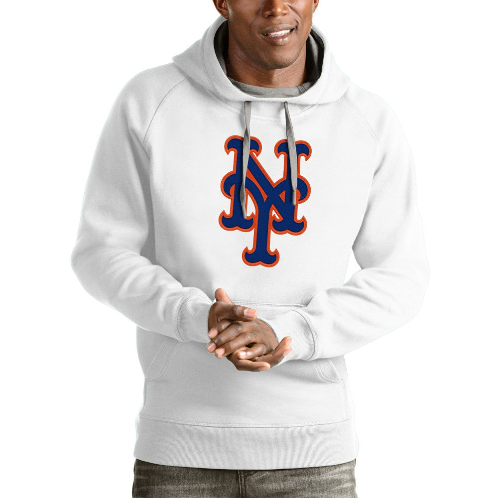 New York Mets Antigua Victory Pullover Team Logo Hoodie - White