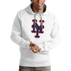 New York Mets Antigua Victory Pullover Team Logo Hoodie - White