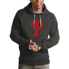 Philadelphia Phillies Antigua Victory Pullover Team Logo Hoodie - Charcoal