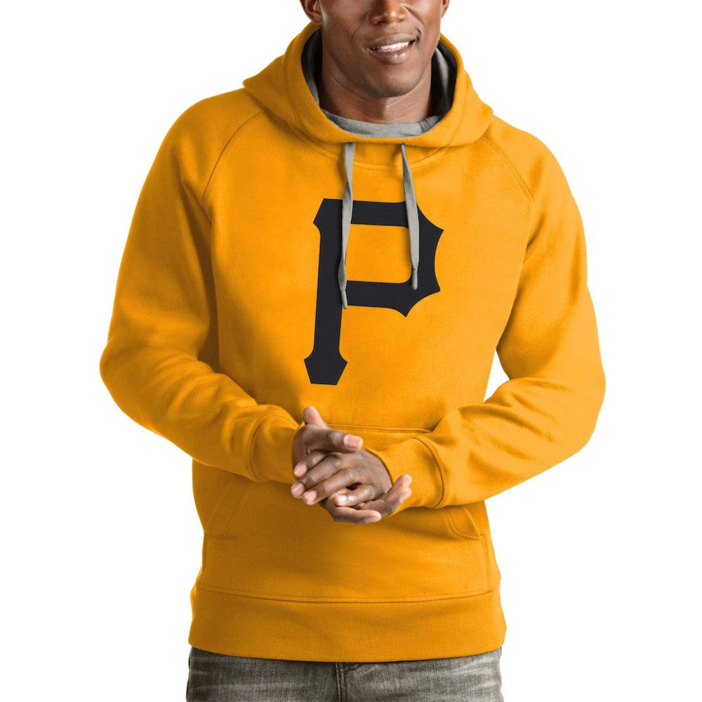Pittsburgh Pirates Antigua Victory Pullover Team Logo Hoodie - Gold