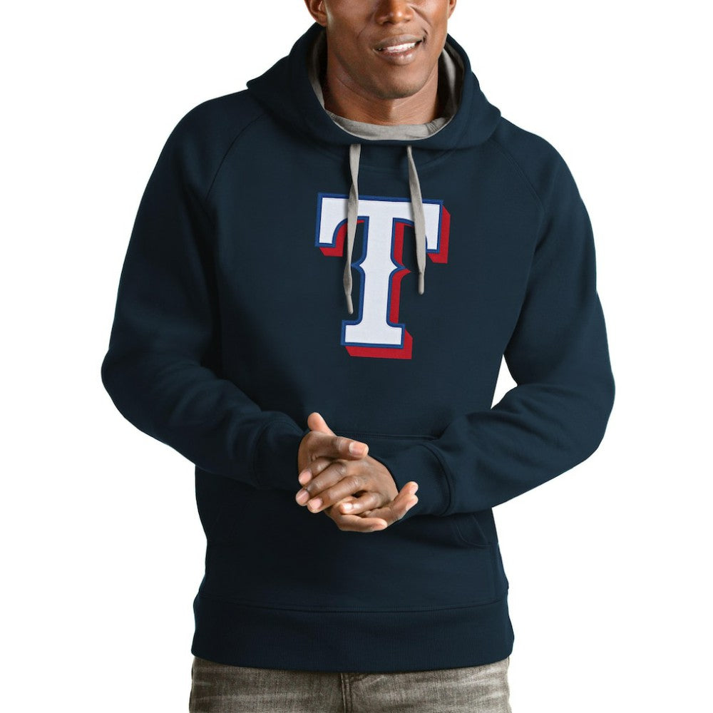 Texas Rangers Antigua Victory Pullover Team Logo Hoodie - Navy