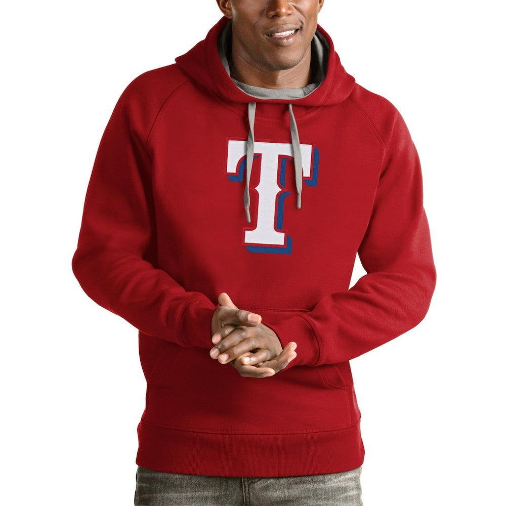 Texas Rangers Antigua Victory Pullover Team Logo Hoodie - Red