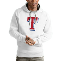 Texas Rangers Antigua Victory Pullover Team Logo Hoodie - White