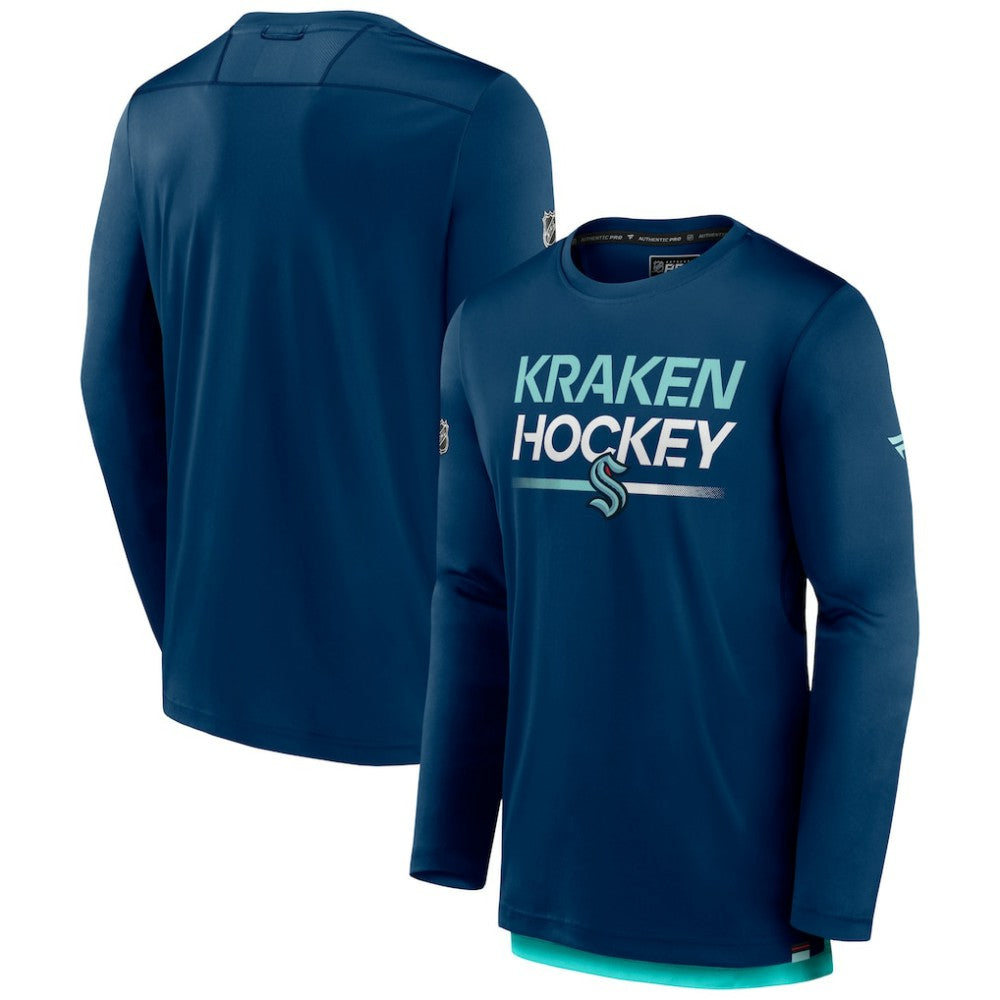 Seattle Kraken Fanatics Authentic Pro Long Sleeve T-Shirt Deep Sea Blue