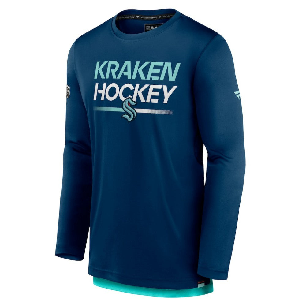 Seattle Kraken Fanatics Authentic Pro Long Sleeve T-Shirt Deep Sea Blue