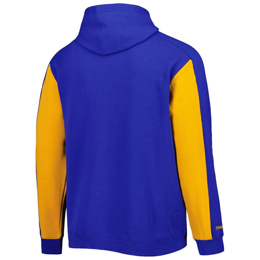 Milwaukee Brewers Colorblocked Fleece Pullover Hoodie - Royal/Gold | Mitchell & Ness