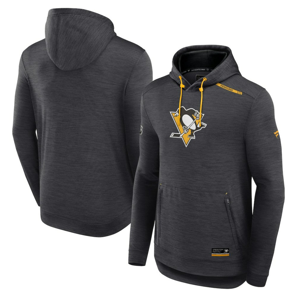 Pittsburgh Penguins Fanatics Authentic Pro Tech Pullover Hoodie Heather Charcoal