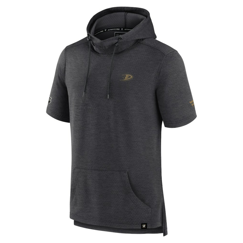 Anaheim Ducks Fanatics Authentic Pro Short Sleeve Pullover Hoodie Heather Charcoal