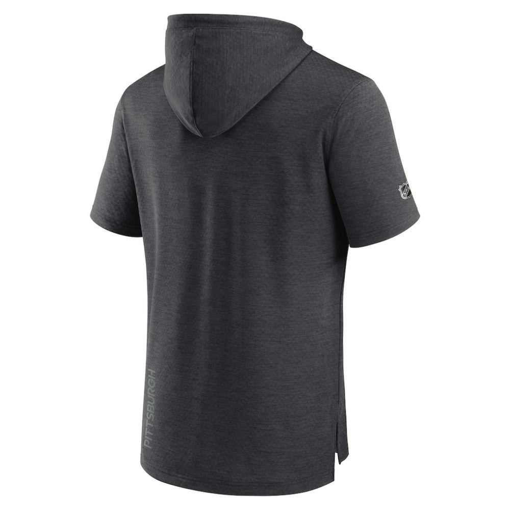 Pittsburgh Penguins Fanatics Authentic Pro Short Sleeve Pullover Hoodie Heather Charcoal