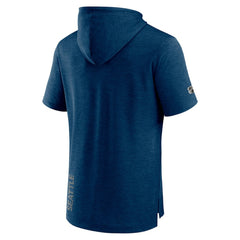 Seattle Kraken Fanatics Authentic Pro Short Sleeve Pullover Hoodie Heather Navy