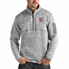USMNT Antigua Fortune Quarter-Zip Pullover Jacket - Gray for sale