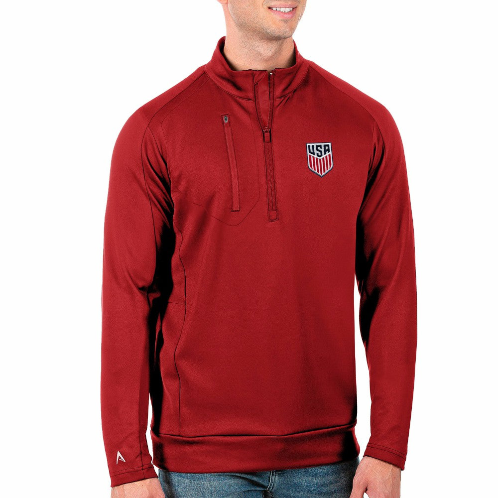 USMNT Antigua Generation Quarter-Zip Top - Red sale
