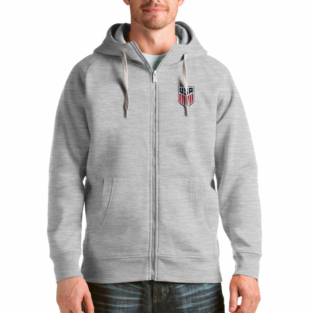 USMNT Antigua Victory Full-Zip Hoodie - Gray shop