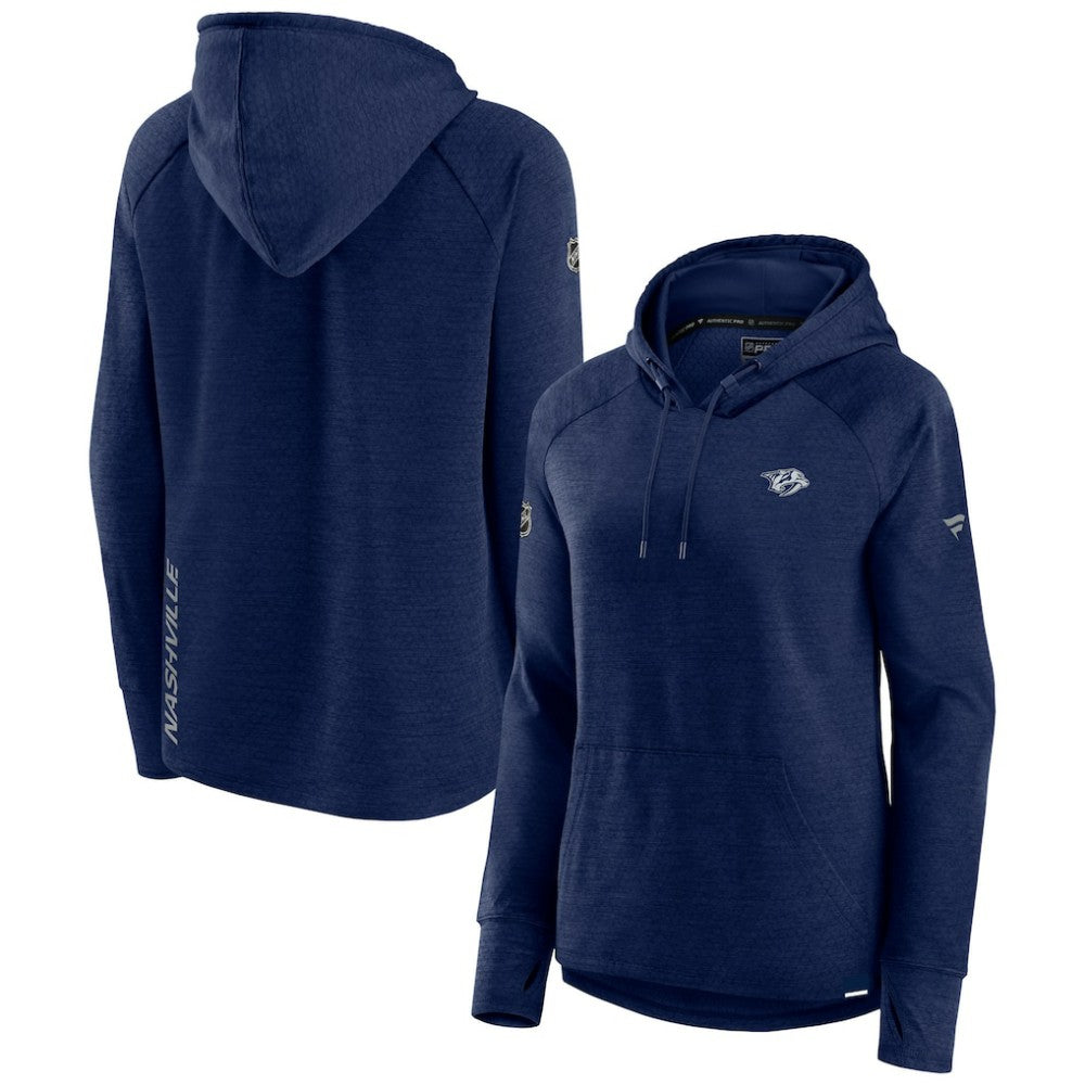 Nashville Predators Fanatics Women's Authentic Pro Pullover Hoodie Heather Navy