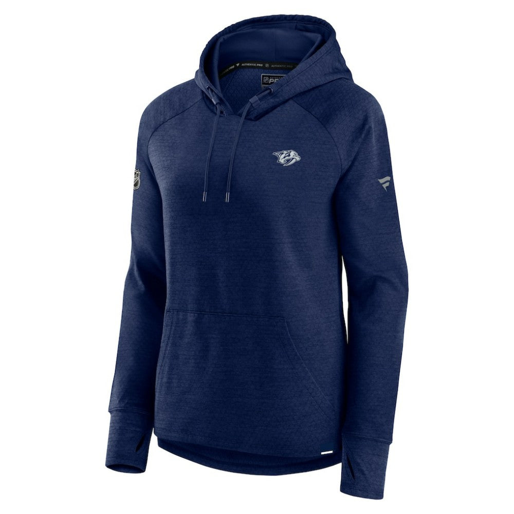 Nashville Predators Fanatics Women's Authentic Pro Pullover Hoodie Heather Navy