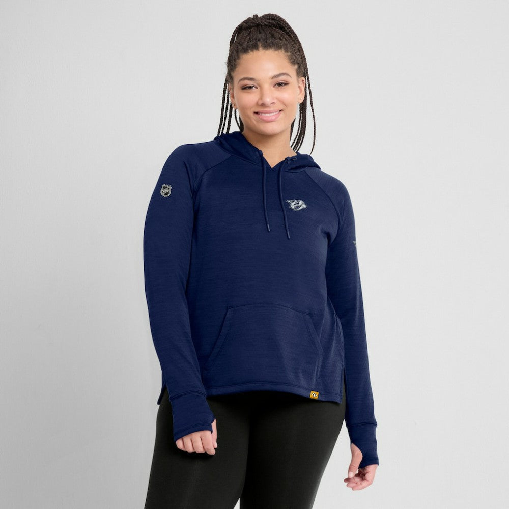 Nashville Predators Fanatics Women's Authentic Pro Pullover Hoodie Heather Navy