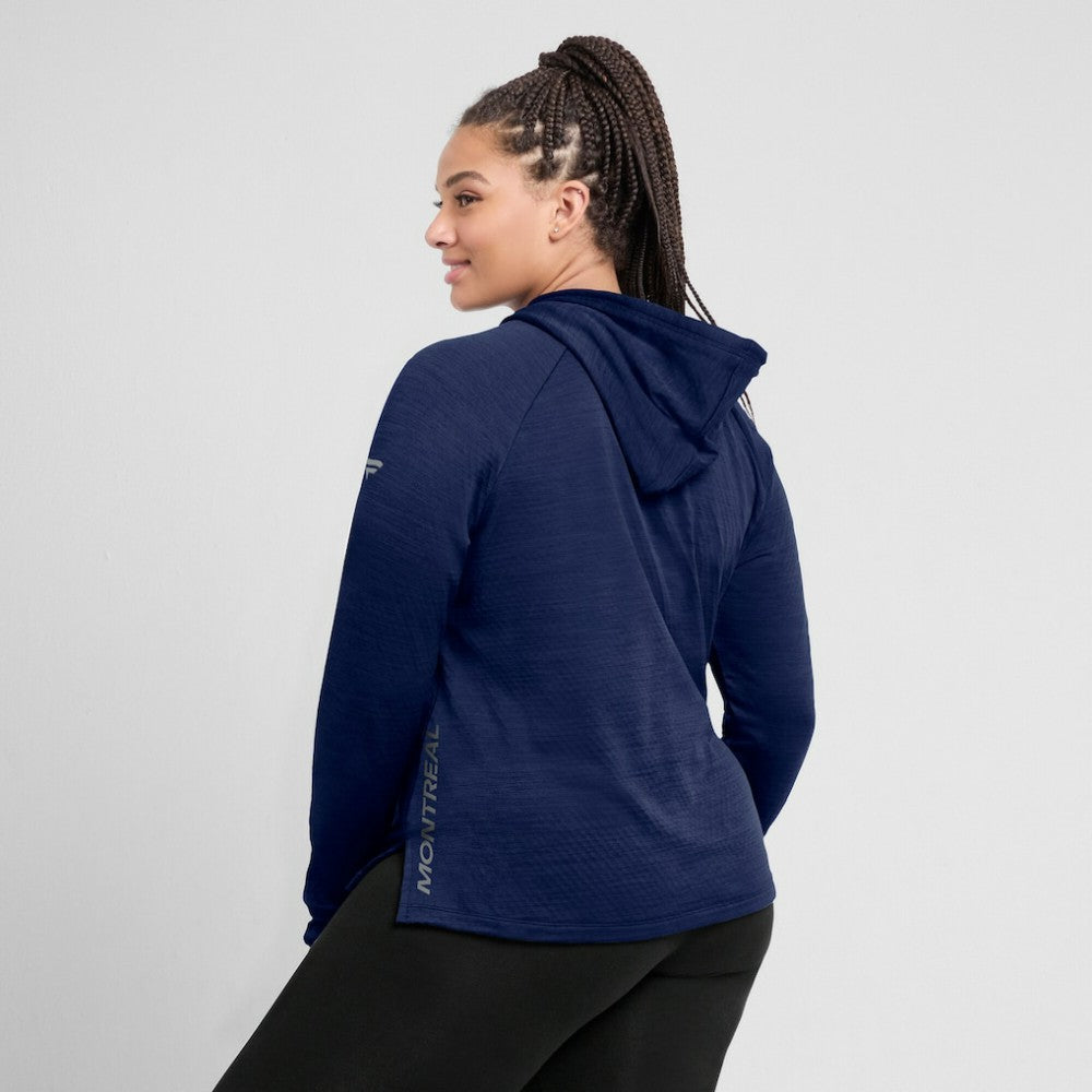 Montreal Canadiens Fanatics Women's Authentic Pro Pullover Hoodie Heather Navy