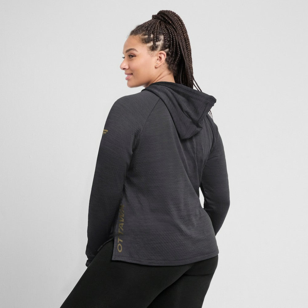 Ottawa Senators Fanatics Women's Authentic Pro Pullover Hoodie Heather Charcoal
