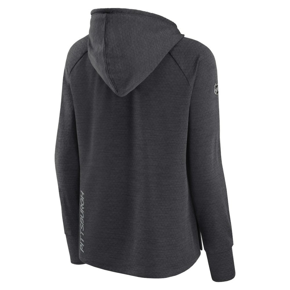 Pittsburgh Penguins Fanatics Women's Authentic Pro Pullover Hoodie Heather Charcoal