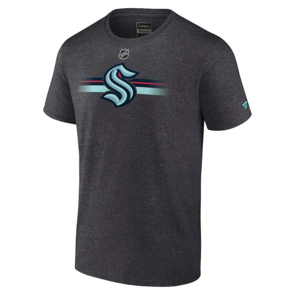 Seattle Kraken Fanatics Authentic Pro Secondary Logo T-Shirt Heather Charcoal