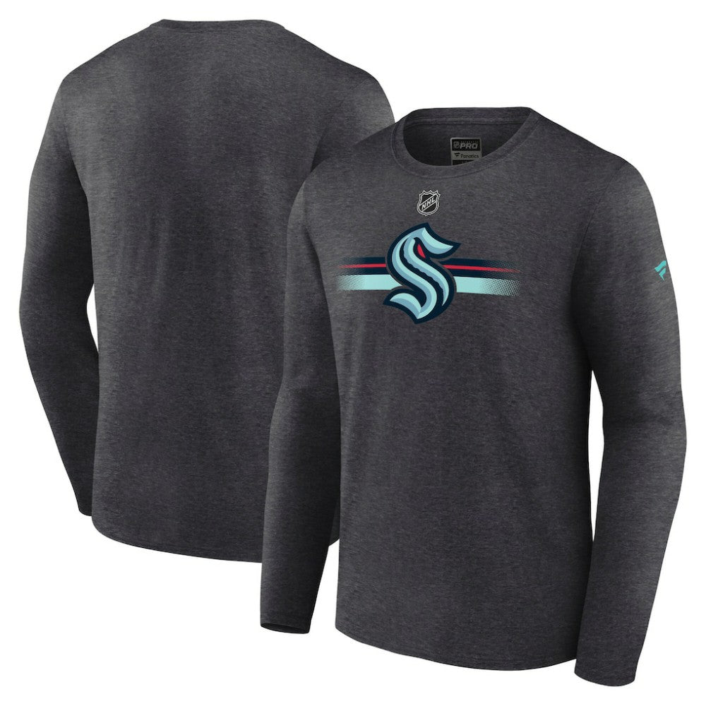 Seattle Kraken Fanatics Authentic Pro Secondary Long Sleeve T-Shirt Heather Charcoal