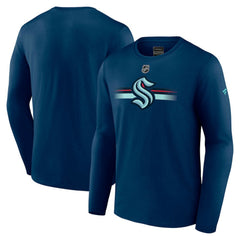 Seattle Kraken Fanatics Authentic Pro Secondary Long Sleeve T-Shirt Deep Sea Blue