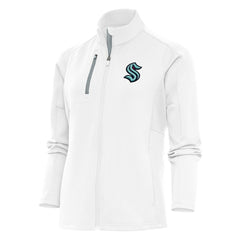 Seattle Kraken Antigua Women's Team Logo Generation Full-Zip Jacket White