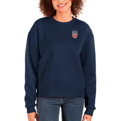 USWNT Antigua Women's Victory Crewneck Pullover Sweatshirt - Navy sale