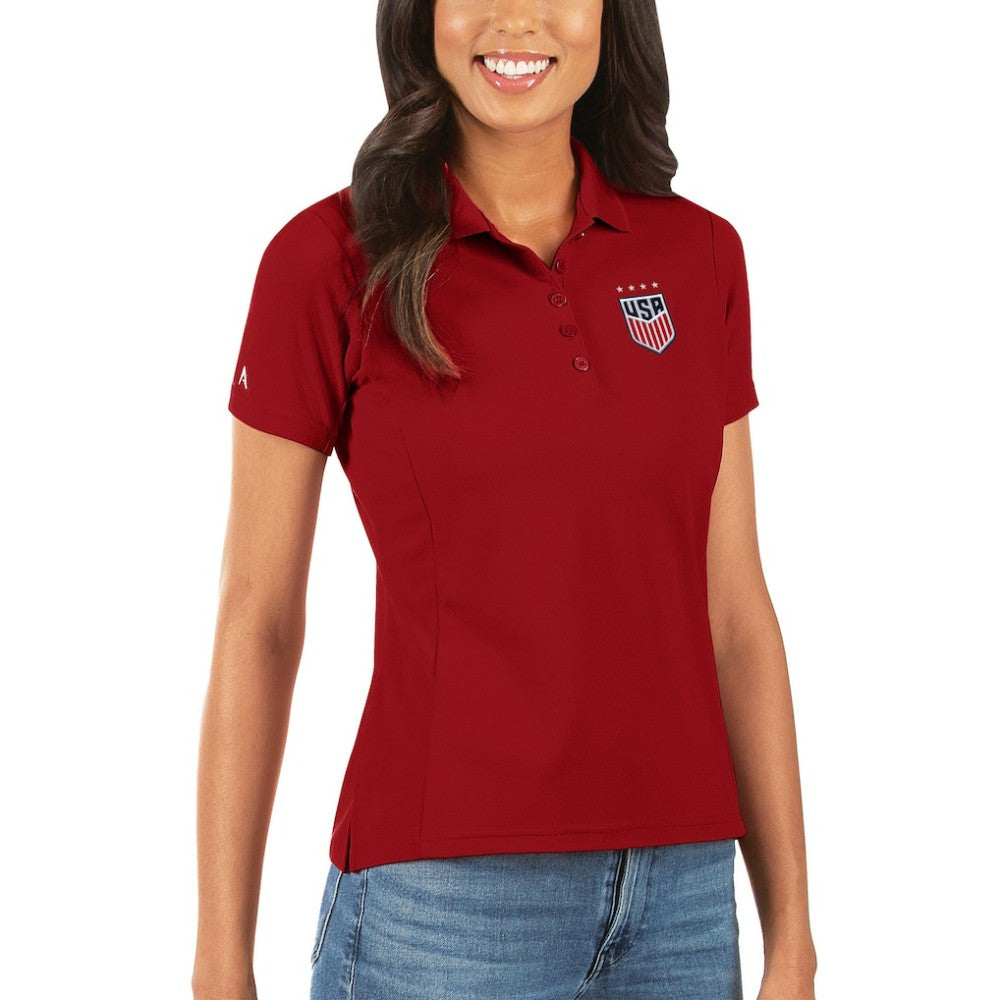 USWNT Antigua Women's Legacy Pique Polo - Red shop