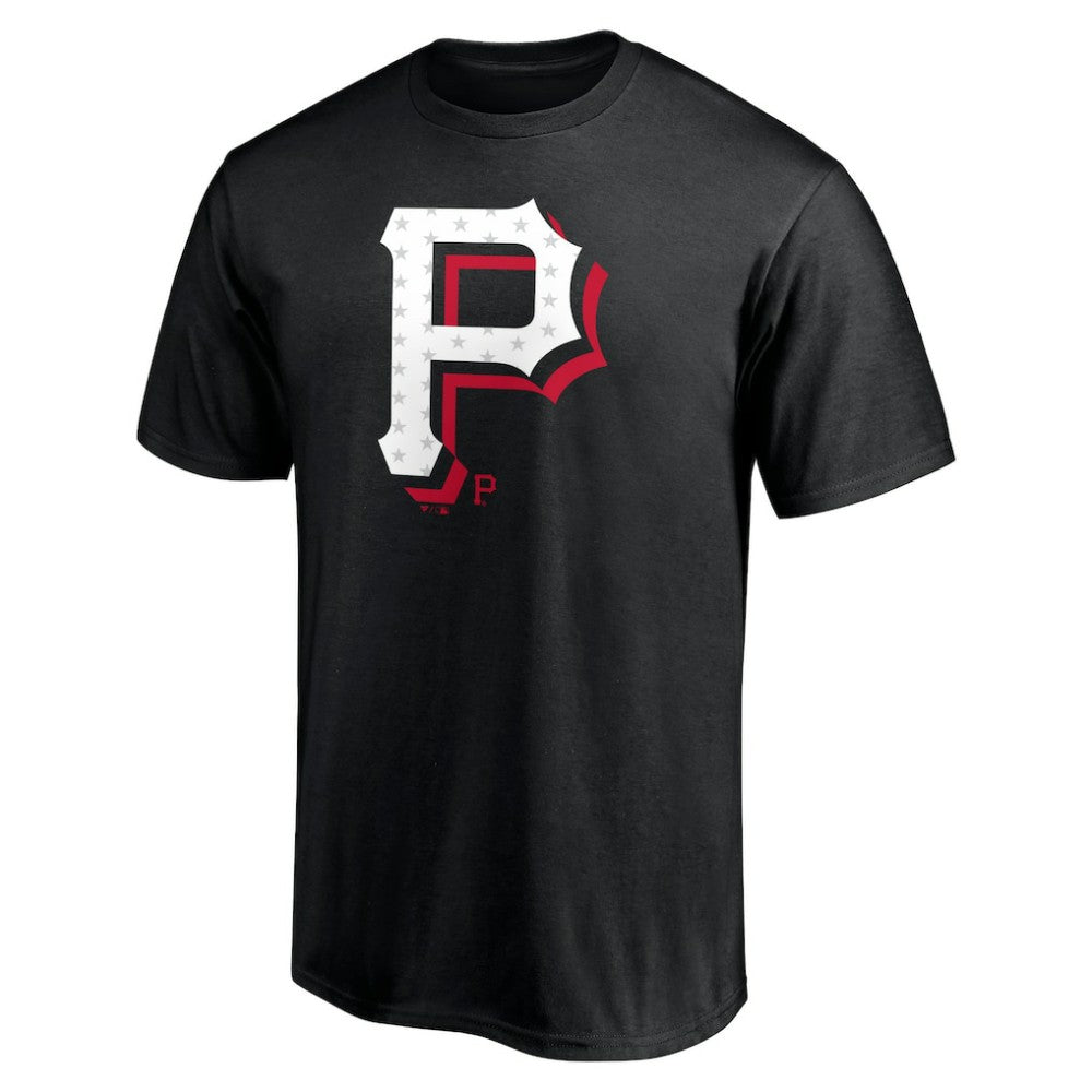 Pittsburgh Pirates Red White and Team T-Shirt - Black