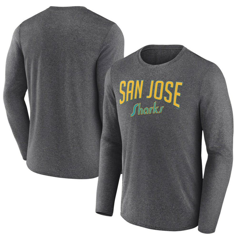 San Jose Sharks Fanatics Special Edition 2.0 Scoring Chance Long Sleeve T-Shirt Heather Charcoal