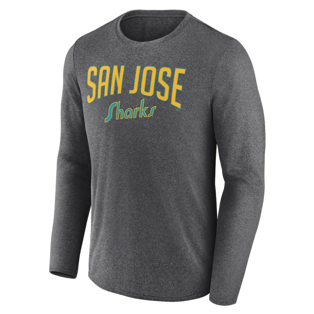 San Jose Sharks Fanatics Special Edition 2.0 Scoring Chance Long Sleeve T-Shirt Heather Charcoal