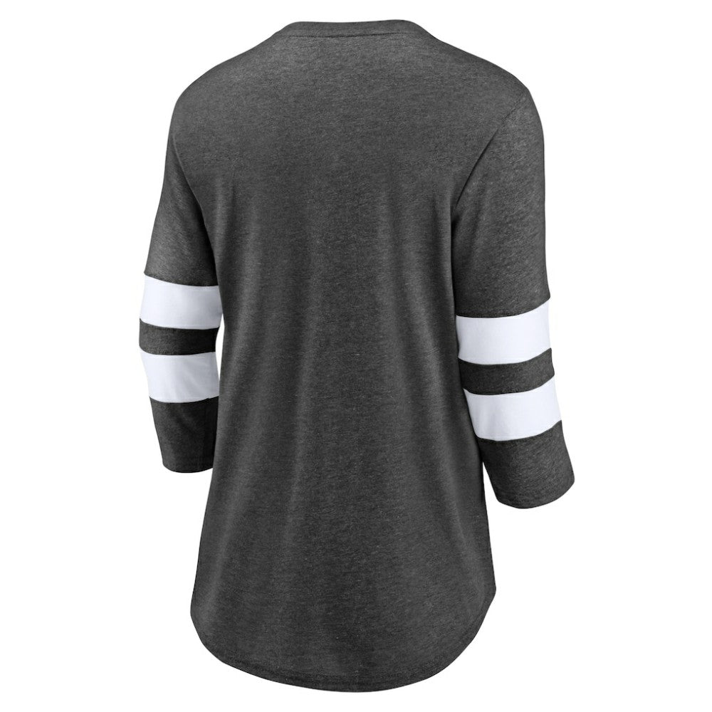 Washington Capitals Fanatics Women's Special Edition 2.0 Barn Burner 3/4 Sleeve T-Shirt Heather Charcoal