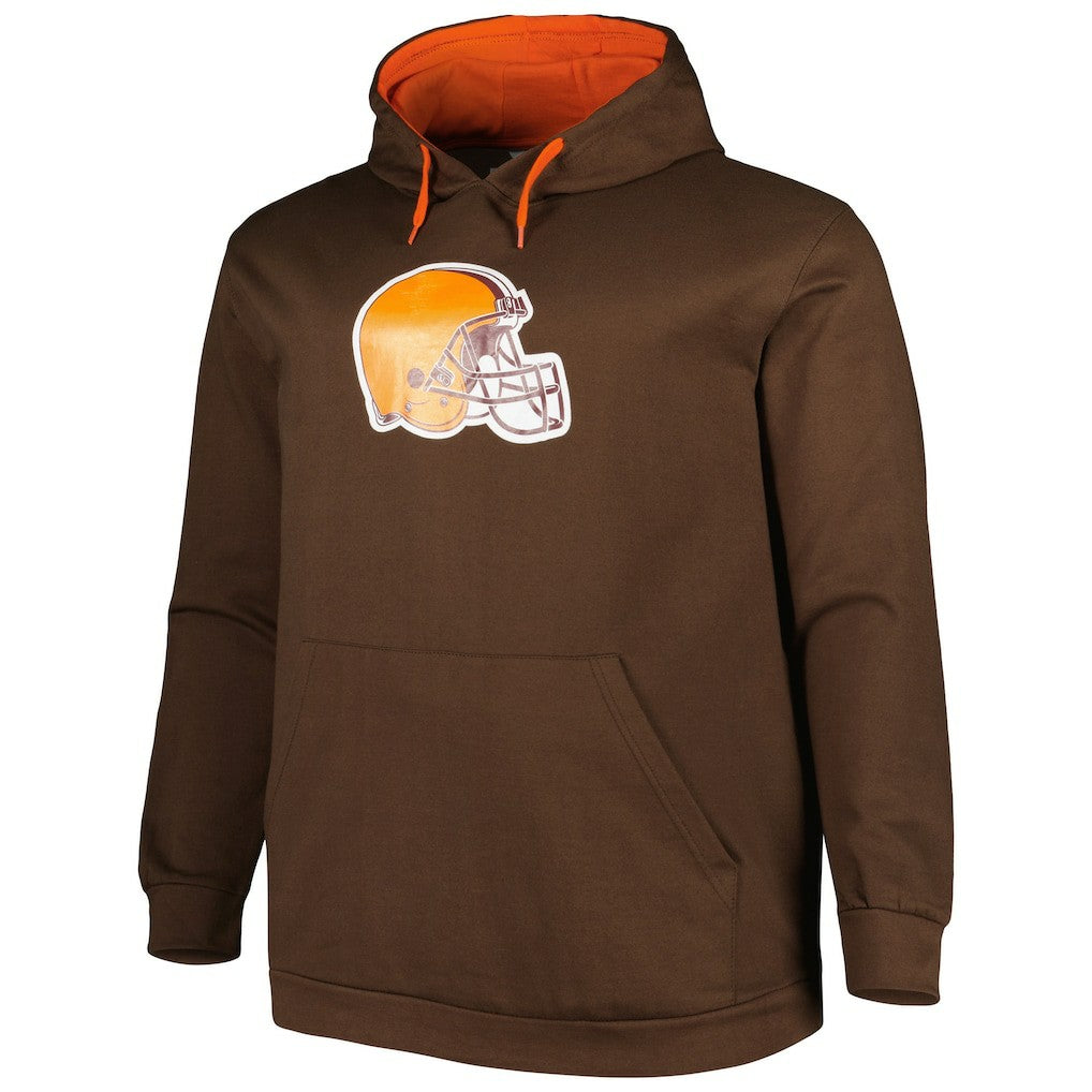 Cleveland Browns Big & Tall Logo Pullover Hoodie - Brown cheap