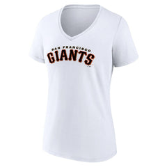 San Francisco Giants Women's Giants Alternate Club Lettering V-Neck T-Shirt - White