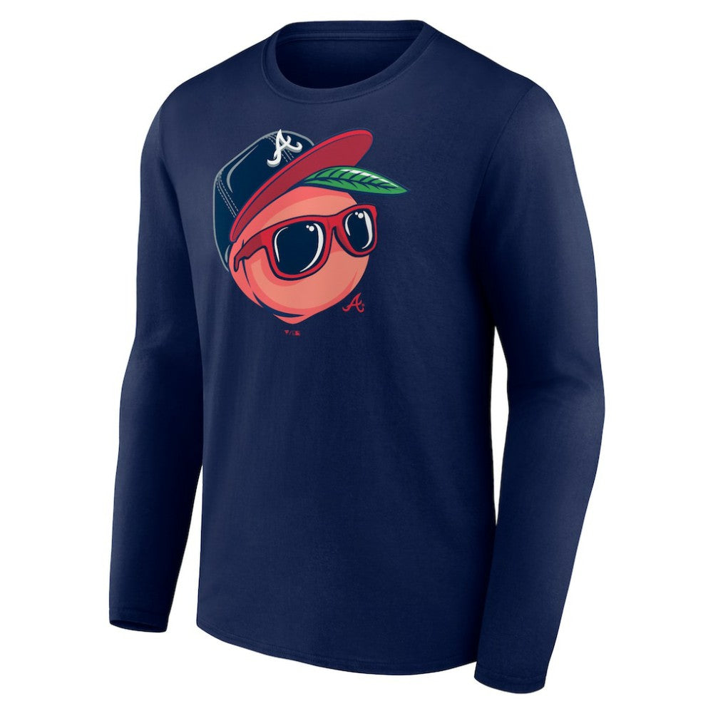 Atlanta Braves Mr. Peach Long Sleeve T-Shirt - Navy