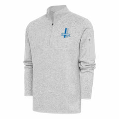 Detroit Lions Antigua Throwback Fortune Quarter-Zip Pullover Jacket - Heather Gray online