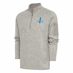 Detroit Lions Antigua Throwback Fortune Quarter-Zip Pullover Jacket - Oatmeal outlet