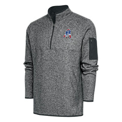 New England Patriots Antigua Throwback Fortune Quarter-Zip Pullover Jacket - Heather Charcoal outlet