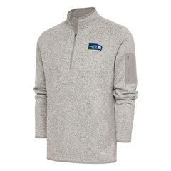 Seattle Seahawks Antigua Throwback Fortune Quarter-Zip Pullover Jacket - Oatmeal online